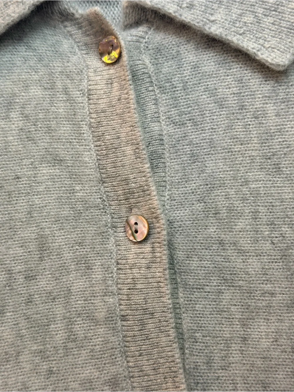 Jason Wu Light Gray Collared Cashmere Button-Front Cardigan